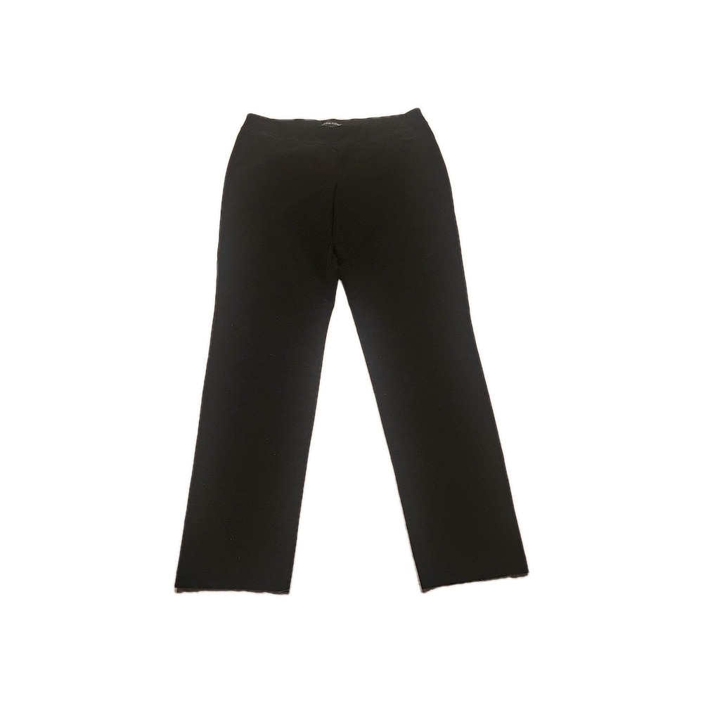 Eileen Fisher Pants Pull-On Black Stretch Knit Straight Ponte Womens XS Mature